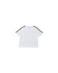 T-shirt bianca con dettagli check Burberry