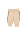 Pantalone beige con dettagli check Burberry
