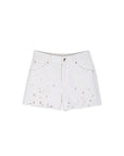 Pantaloncino di jeans bianco con dettagli ricamati Chloè