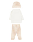 Completo t-shirt, cappello e pantalone bianco e beige Moncler