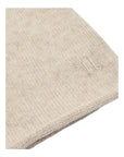 Cappello beige in filo misto cashmere con nodino e dettaglio logo Nanan