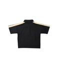 Polo nera con dettagli logo Palm Angels