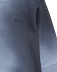 Felpa blu con sfumatura e dettagli logo Boss applicati frontale
