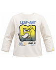 T-shirt bianca manica lunga con dettagli logo Billieblush frontali