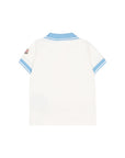 Polo bianca con dettagli logo Moncler