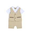 Pagliaccetto beige con dettagli logo Boss