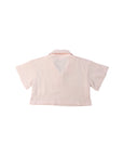 Polo cropped rosa con stampa logo Palm Angels