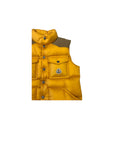 Smanicato giallo con dettagli in camoscio e logo Moncler