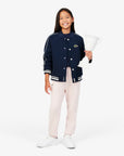 Giubbino collage blu con patch logo Lacoste