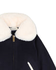 Giubbino in panno blu con dettagli logo Billieblush