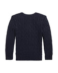 Maglione blu con logo Ralph Lauren cucito frontale