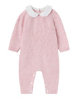 Tutina rosa in filo misto cashmere con dettagli logo Nanan