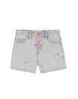 Pantaloncino di jeans grigio con dettagli cuori Billieblush