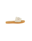 Sandali beige con stampa logo Chloè