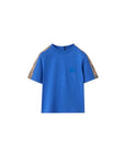 T-shirt blu con richiami logo Burberry