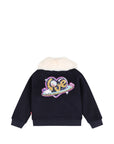 Giubbino in panno blu con dettagli logo Billieblush
