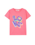 T-shirt fuxia con dettagli paillettes Billieblush