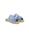 Sandali azzurri con stampa logo Chloè