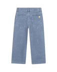 Pantalone a costine in velluto azzurro con dettagli logo Billieblush