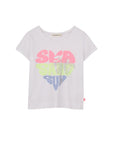 T-shirt cropped bianca con dettaglio stampato Billieblush