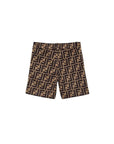 Bermuda marrone con logo FF Fendi