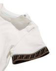 T-shirt bianca con dettagli logo Fendi