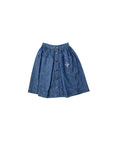 Gonna di jeans blu con logo cucito Fendi