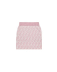 Gonna rosa con dettagli logo FF Fendi