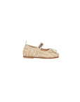 Ballerina in jacquard beige con dettagli logo Fendi