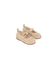 Ballerina in jacquard beige con dettagli logo Fendi