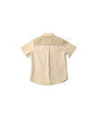 Camicia mezze maniche beige con dettagli logo Fendi
