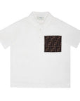 Polo bianca con taschino FF Fendi