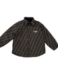 Giacca camicia reversibile nero e con stampa FF Fendi