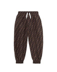 Pantalone reversibile nero e con stampa FF Fendi