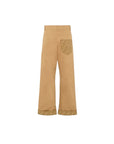 Pantalone beige con risvolto logato Fendi