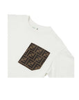 T-shirt bianca con taschino logato FF Fendi