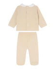 Completo 2 pezzi beige t-shirt e pantalone con patch orso Nanan