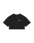 T-shirt nera cropped con stampa logo Givenchy