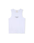 Canotta bianca a costine con stampa logo Givenchy