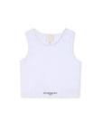 Top cropped a costine bianco Givenchy