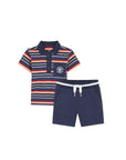 Completo blu polo e bermuda blu Timberland