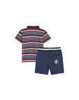 Completo blu polo e bermuda blu Timberland