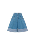 Bermuda di jeans blu con dettagli logo Fendi