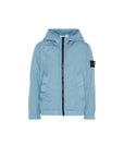 Giubbino azzurro con dettagli logo Stone Island