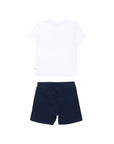 Completo t-shirt e pantaloncino bianco e blu Boss