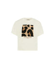 T-shirt bianca con patch maculato cucito Lanvin