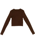 Maglia a costine marrone con dettaglio logo Lulu