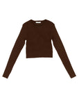 Maglia a costine marrone con dettaglio logo Lulu