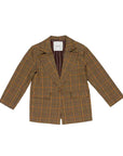 Giacca oversize marrone a fantasia con dettagli logo Lulu
