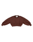 Felpa cropped marrone con dettagli logo Lulu